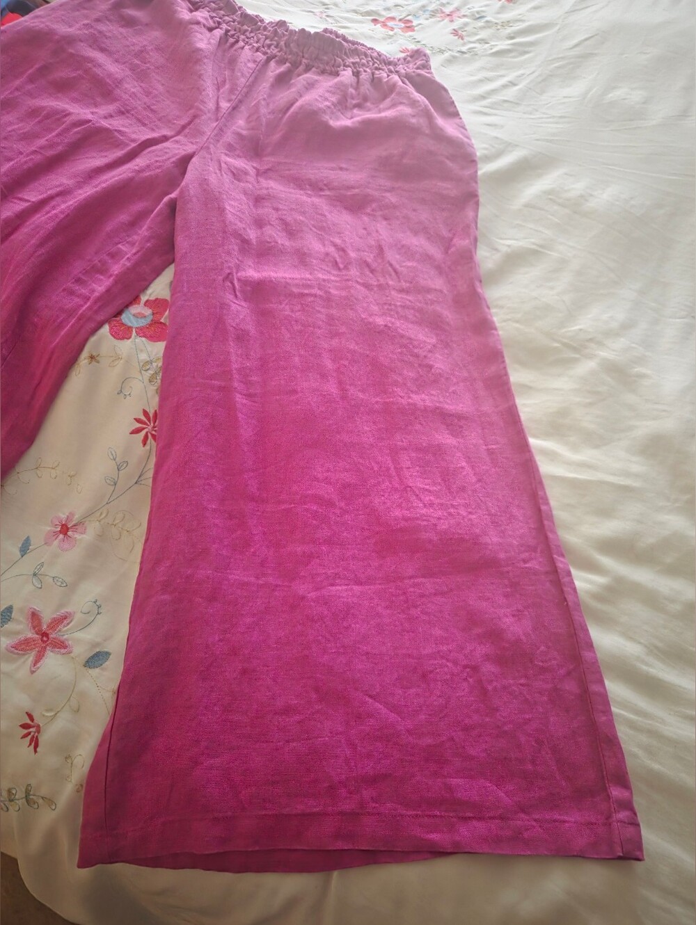 Anthropologie Somerset 100% Linen Pull-On Pants - Berry Rose NWOT - Picture 8 of 9